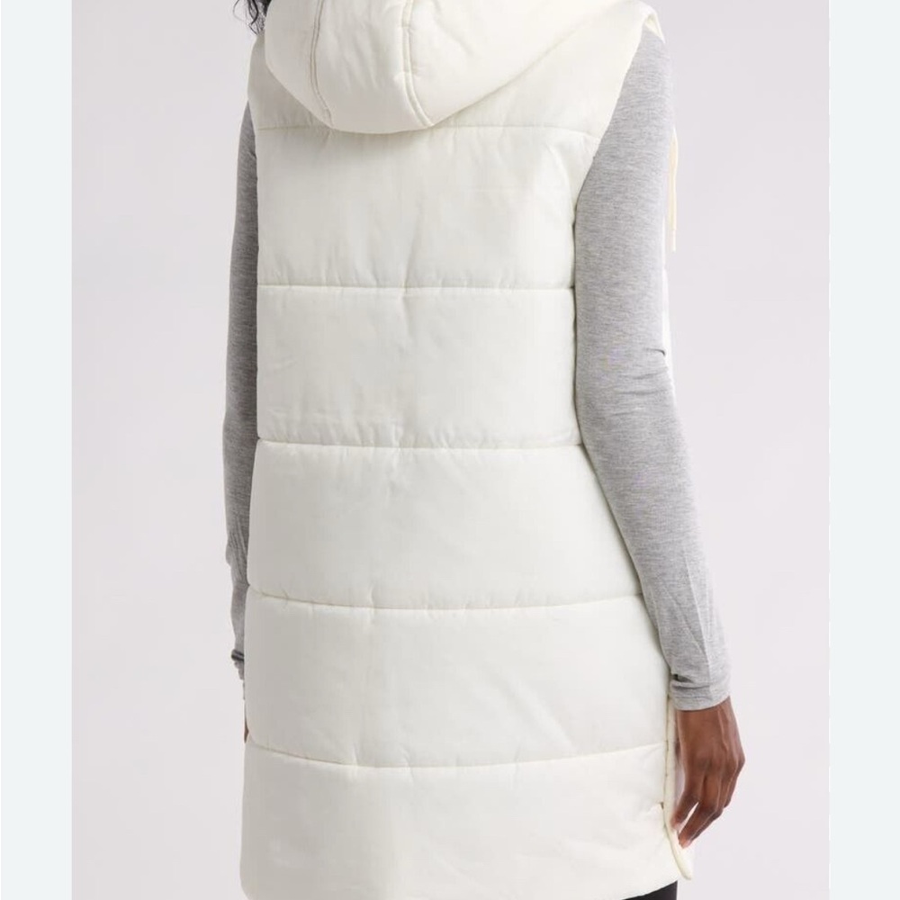 Zella long hooded white vest NWT - Picture 5 of 10